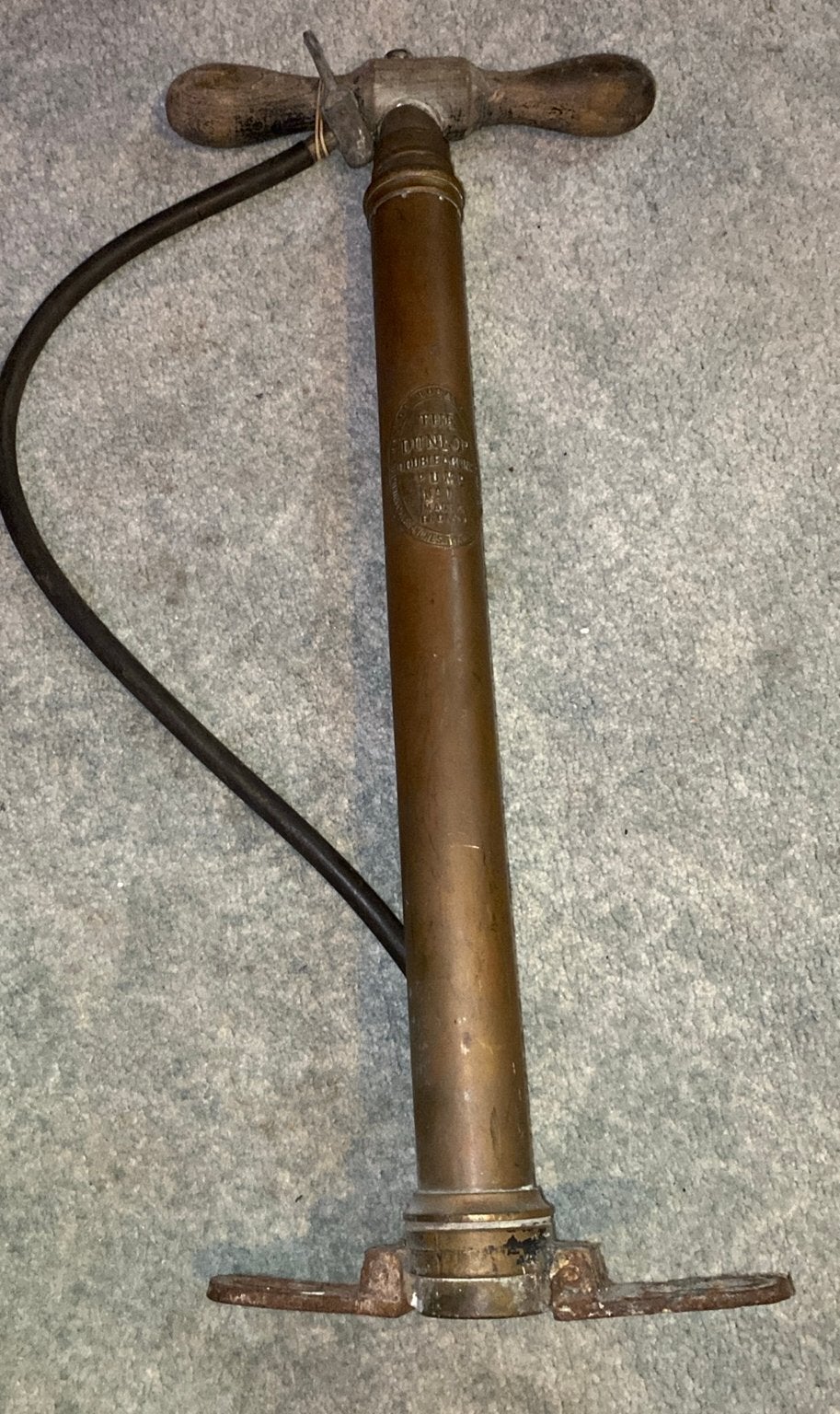 Vintage koperen Fietspomp van Dunlop, Fietsen en Brommers, Ophalen of Verzenden, Zo goed als nieuw