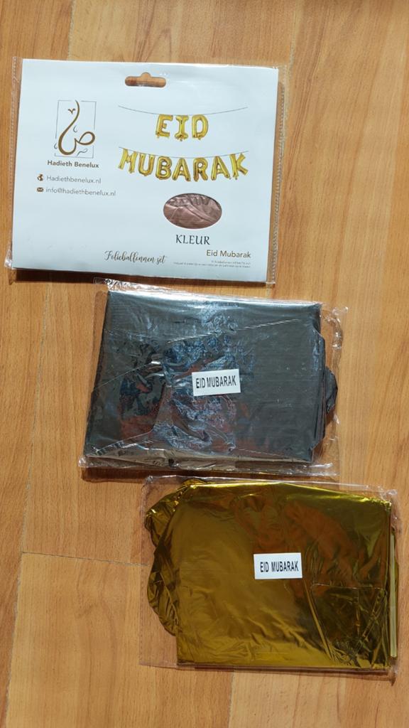 Eid Mubarak folie ballonnen goud, rosé en zilver, Ophalen of Verzenden, Nieuw, Versiering