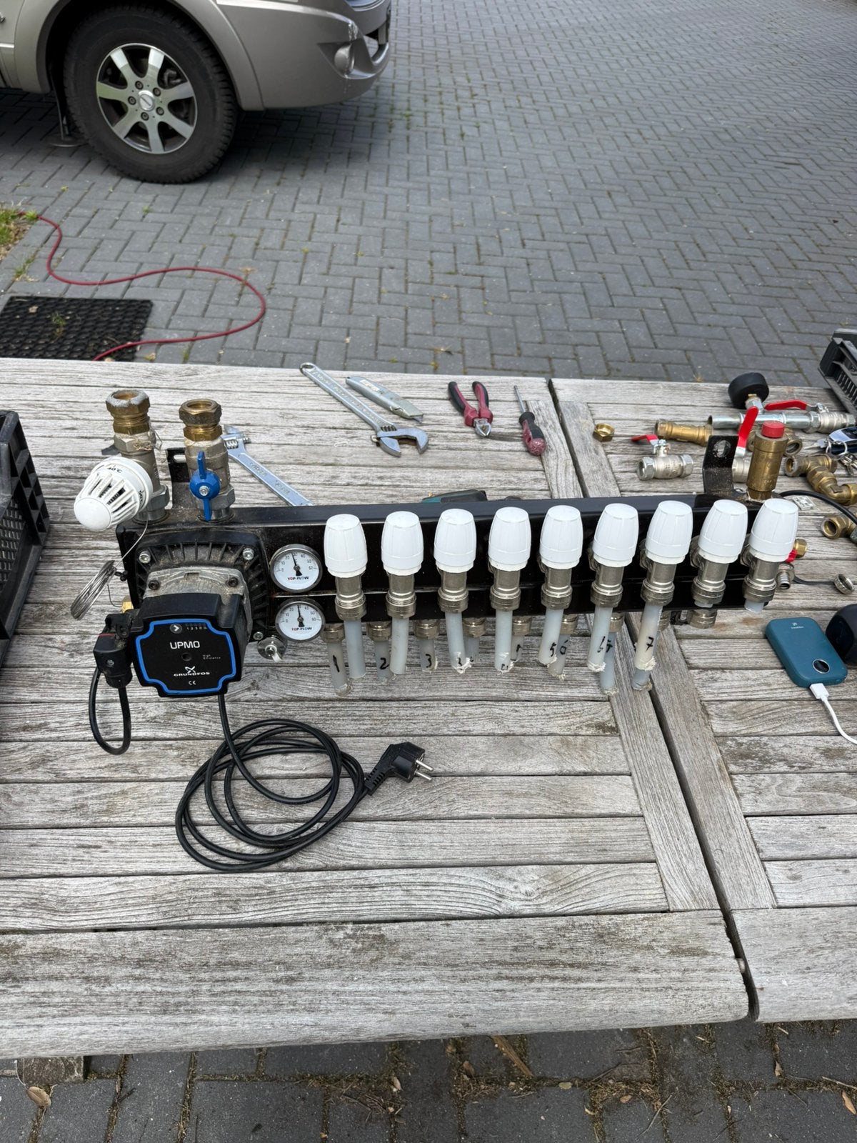 Vloerverwarming verdeler met Grundfos UPM3 pomp, Doe-het-zelf en Verbouw, Gebruikt, Minder dan 30 cm, Overige typen, Ophalen of Verzenden