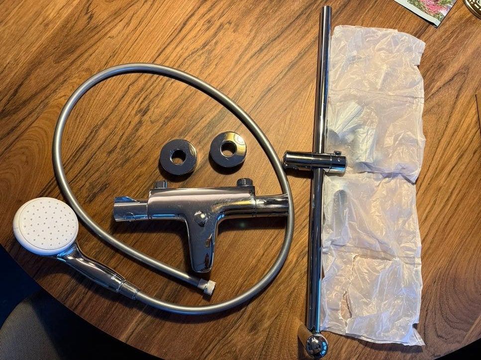 Grohe Grohtherm 800 badkraan, douchekop en glijstang, Huis en Inrichting, Ophalen of Verzenden, Zo goed als nieuw, Met douche