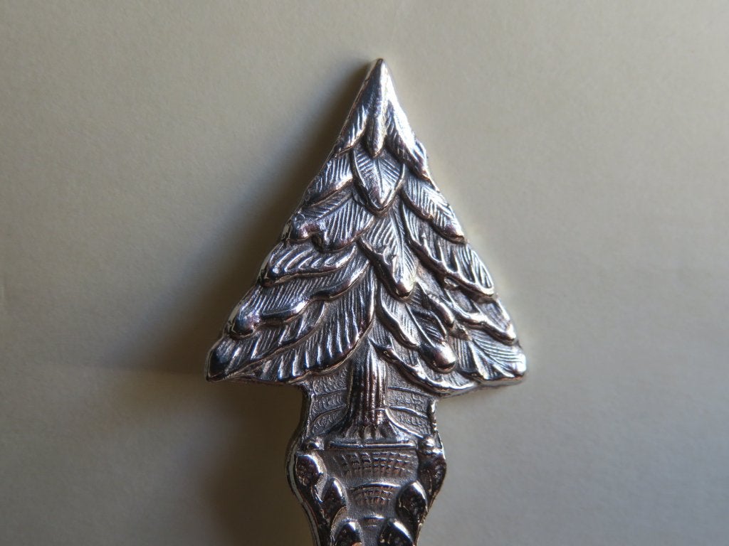 Verzilverd lepeltje Kerstboom / Den / Spar, Antiek en Kunst, Verzenden