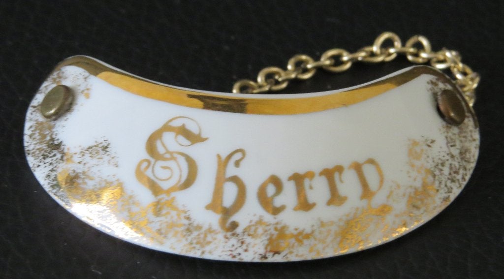 Porcelaine Limoges flessenhanger SHERRY, Ophalen of Verzenden