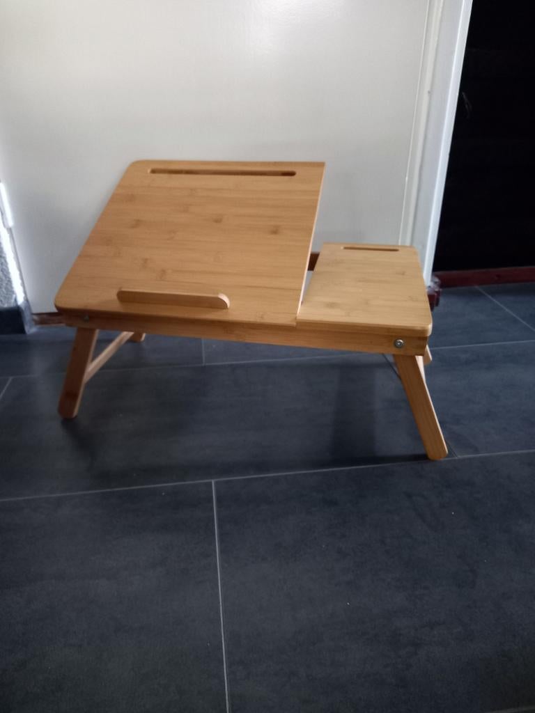 Nieuwe Bamboe Laptop Tafel - 50x35x22 cm, Ophalen, Nieuw, In hoogte verstelbaar