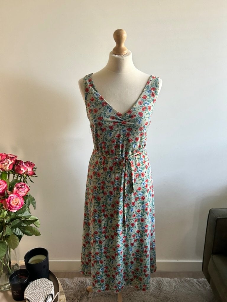 King Louie maat L turquoise Anna jurk 3225, Kleding | Dames, Blauw, Maat 42/44 (L), Ophalen of Verzenden, Zo goed als nieuw
