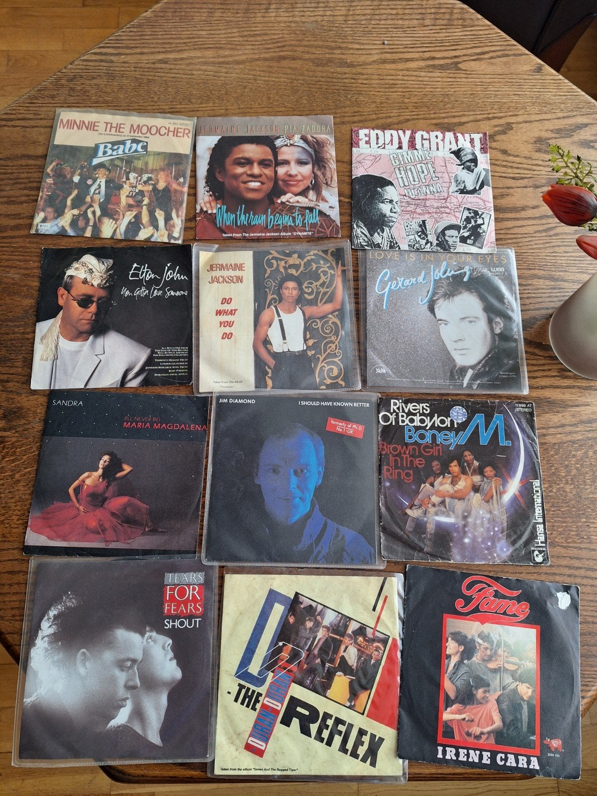 partij van 12 vinyl singles (Jaren '70 / '80), Ophalen of Verzenden, Gebruikt
