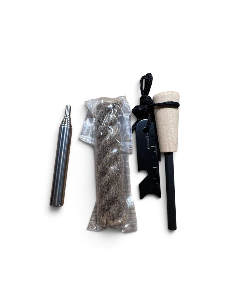 Bushcraft Vuurstarter Set: Lont, Blaaspijp & Vuurmaker, Ophalen of Verzenden, Nieuw
