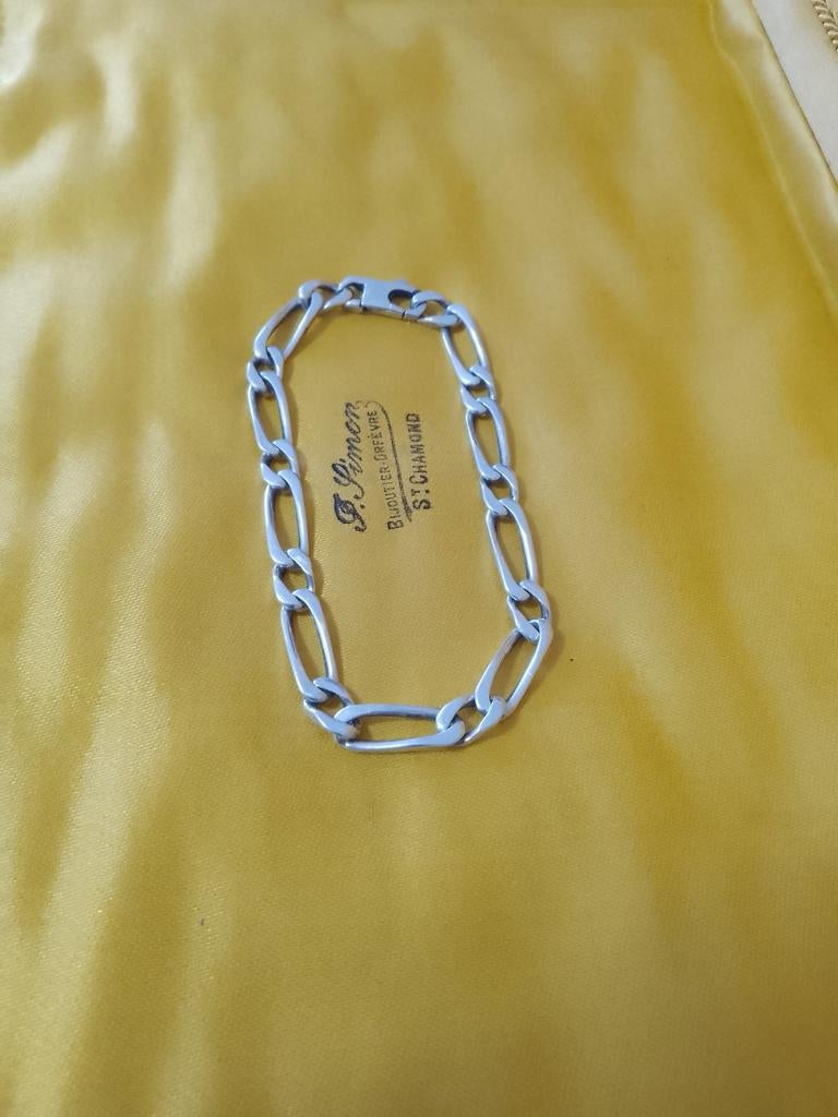 Zilveren Figaro schakelarmband, Ophalen of Verzenden, Gebruikt, Zilver, Zilver