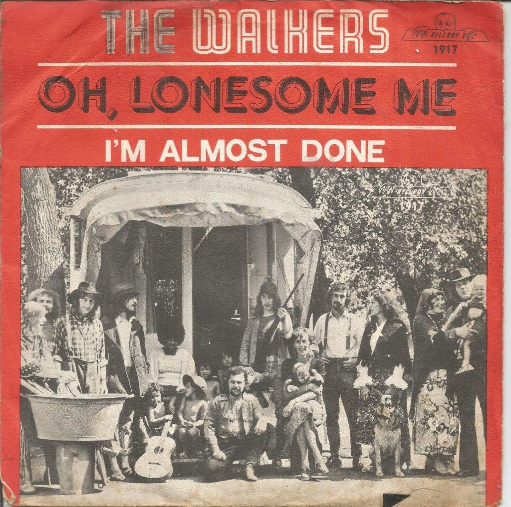 verkocht The Walkers ‎– Oh, Lonesome Me (1973), Gebruikt, Fotohoes, 7 inch, Single