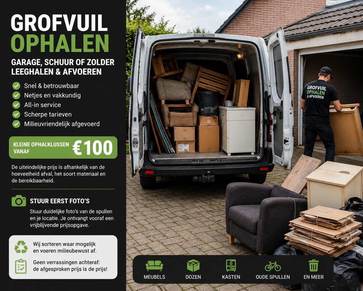 Grofvuil ophalen | garage, schuur of zolder leeghalen