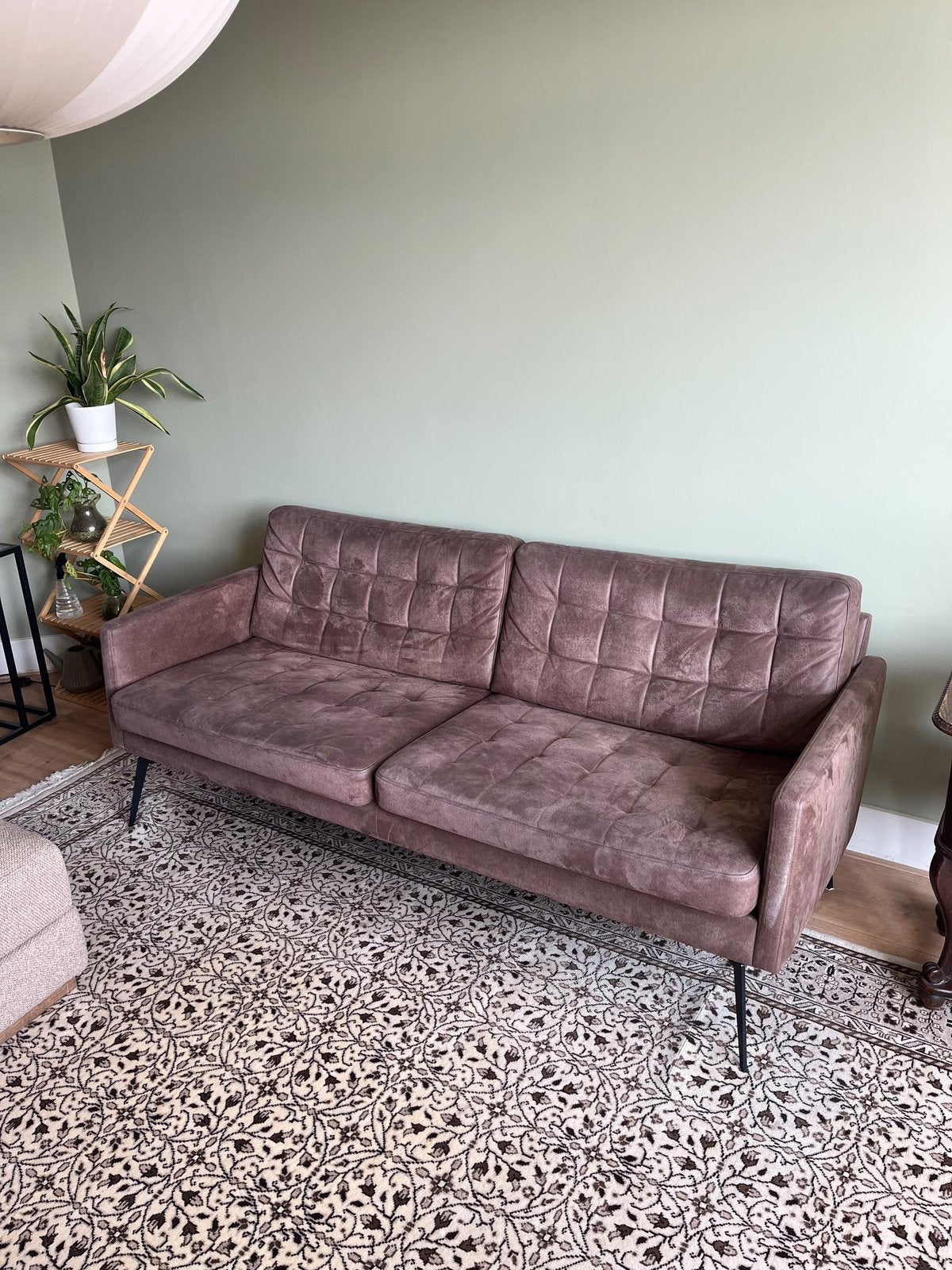 3 zits microleder bank Rebellenclub, Ophalen, Zo goed als nieuw, 75 tot 100 cm, Leer