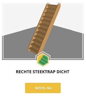 Rechte steektrap dicht, Doe-het-zelf en Verbouw, Ladders en Trappen, Ophalen of Verzenden, Nieuw, Trap, 2 tot 4 meter