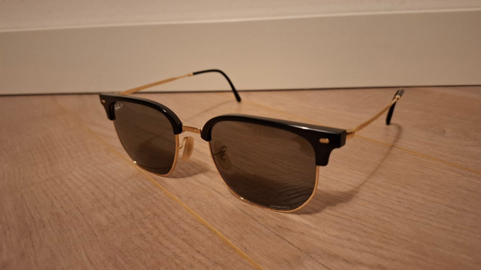 Ray-Ban New Clubmaster, chromance en gepolariseerde glazen, Zwart, Nieuw, Ophalen of Verzenden, Ray-Ban