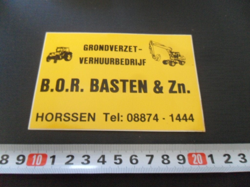 sticker Horssen B.O.R. BASTEN & Zn Grondverzet- verhuurbedr, Verzamelen, Ophalen, Zo goed als nieuw