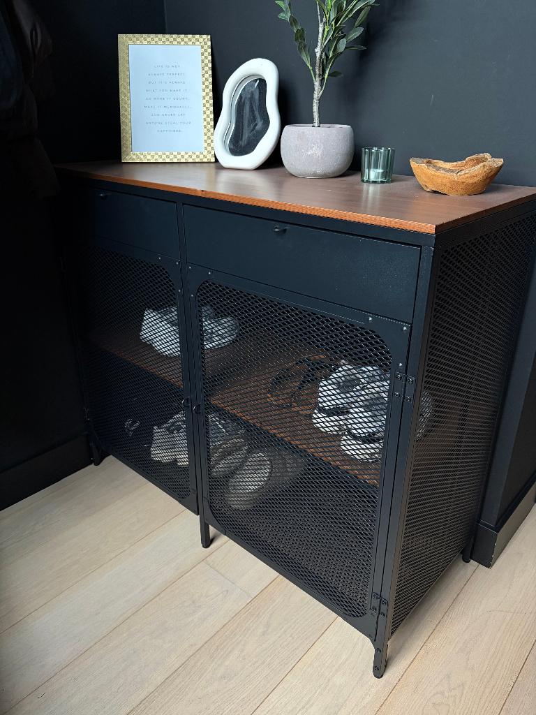 Dressoir, industriële stijl, zwart, Huis en Inrichting, Kasten | Dressoirs, Nieuw, Industriëel, 25 tot 50 cm, Ophalen