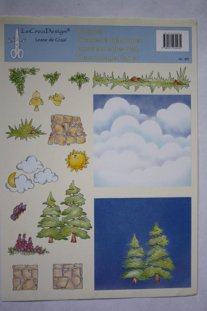 10 stuks Knipvellen Le Crea Design 6980, Hobby en Vrije tijd, Kaarten | Zelf maken, Ophalen of Verzenden, Nieuw, Overige thema's
