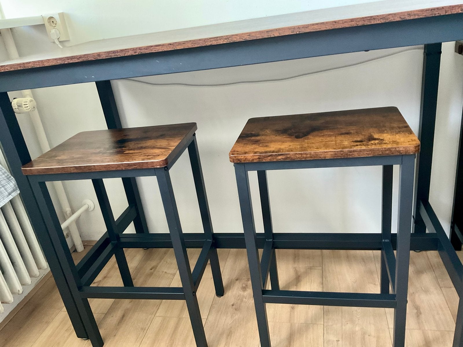 Bartafel met 2 barkrukken - 90x120x60 cm, Huis en Inrichting, Tafels | Eettafels, Ophalen, Gebruikt, 50 tot 100 cm, 100 tot 150 cm