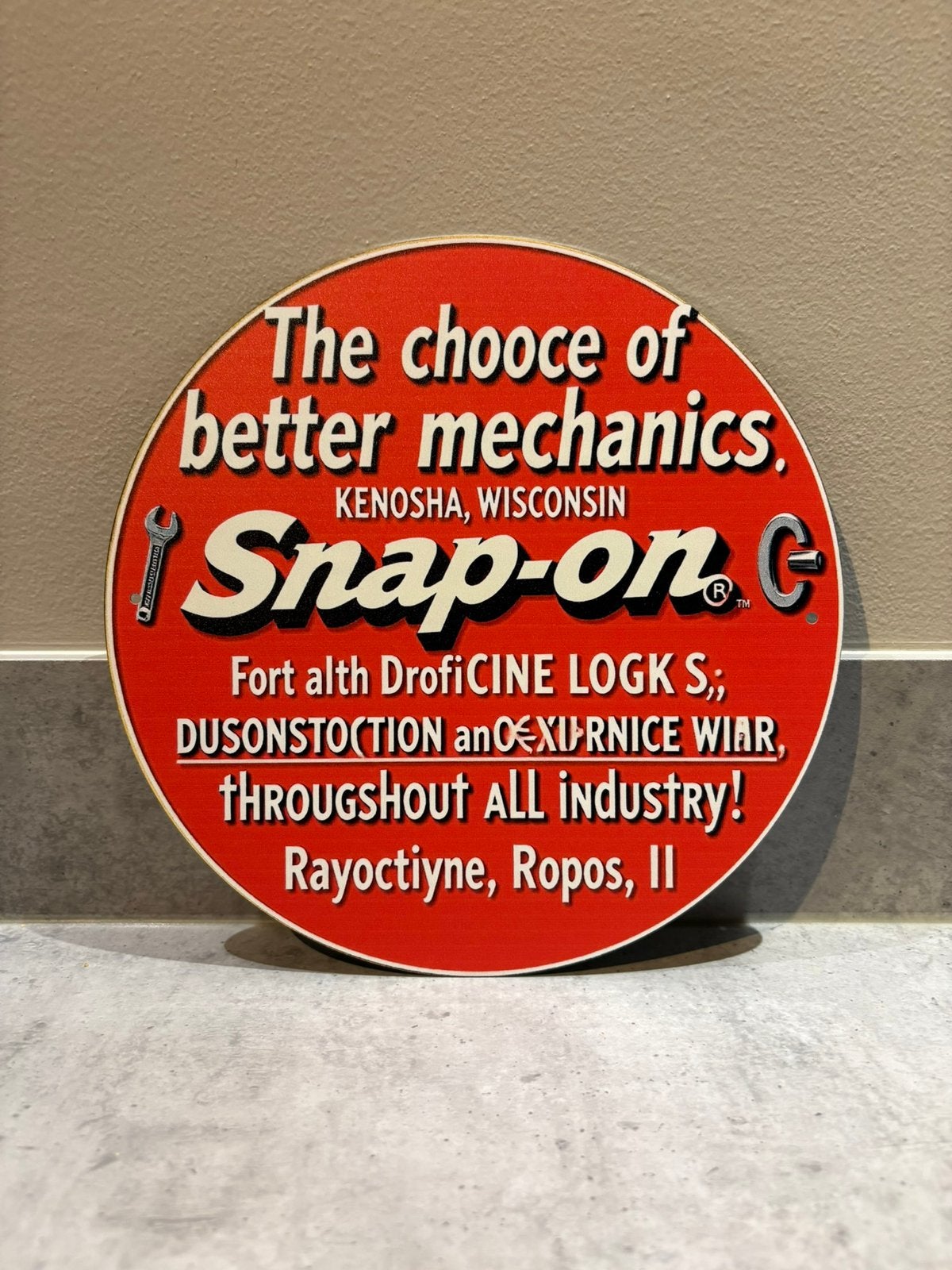 Mancave Bar Café Wanddecoratie metalen bordje merk Snap-on, Verzamelen, Ophalen of Verzenden, Zo goed als nieuw, Reclamebord