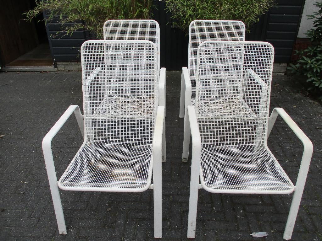 Vintage Tuinstoelen jaren 70 Retro, Ophalen, Gebruikt, Metaal, Stapelbaar