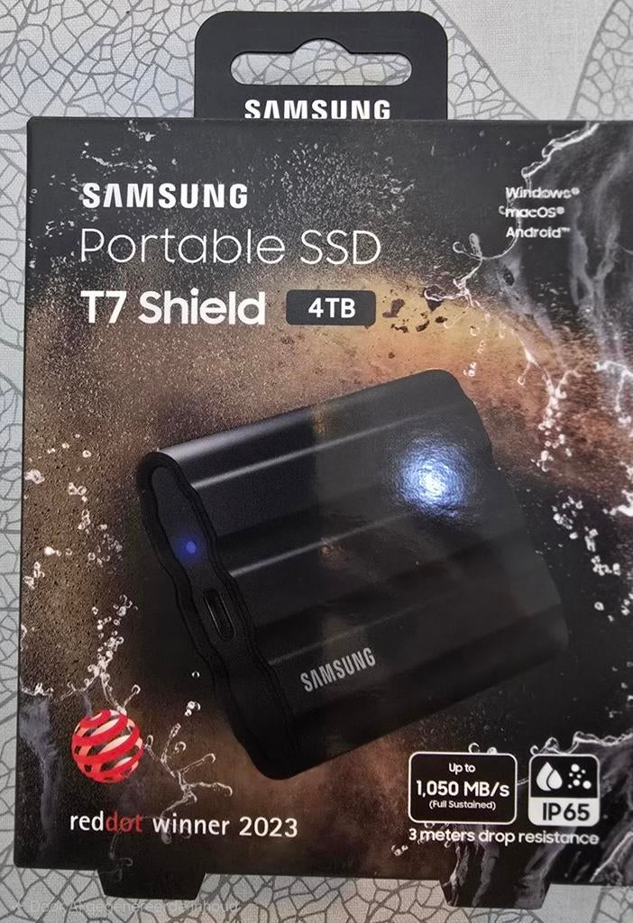 Samsung Portable SSD T7 Shield 4TB - Zo goed als nieuw, Computers en Software, Harde schijven, Server, SSD, Ophalen of Verzenden