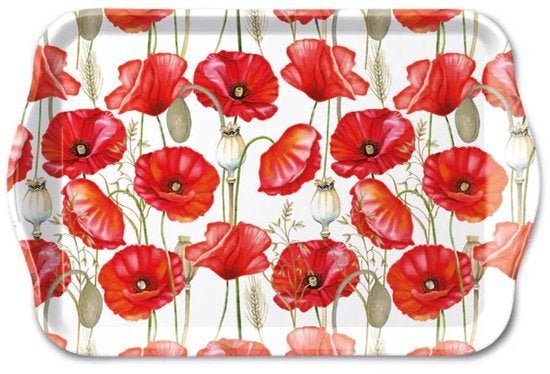 Tray melamine 13x21 cm Poppy all over white, Ophalen, Ambiente, Nieuw, Nvt