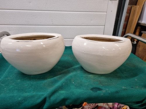 bloempotten ovaal creme oud look, Ophalen of Verzenden, 'T Olde Gre-j, Info@toldegrej.nl, Endepoelstraat 20f Didam