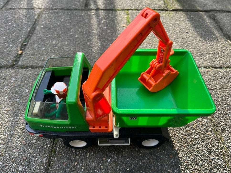 Playmobil Transportlader met figuur en accessoires, Ophalen of Verzenden, Gebruikt, Complete set, Voertuig