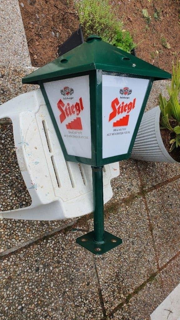Bier Lantaren van het Duitsemerk Stiegl Salzburger Bier, nog, Verzamelen, Biermerken, Ophalen, Zo goed als nieuw, Reclamebord, Plaat of Schild