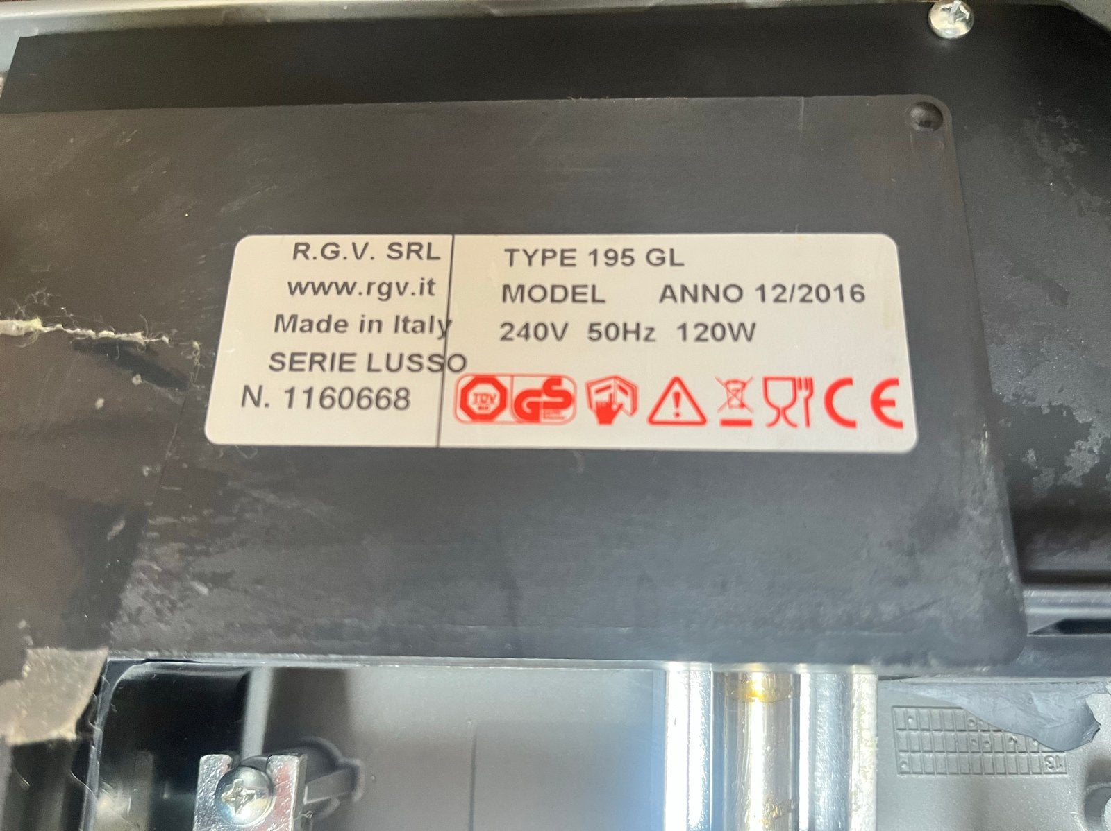 RGV Lusso 195 GL snijmachine - Made in Italy, Witgoed en Apparatuur, Keukenmixers, Ophalen of Verzenden, Zo goed als nieuw