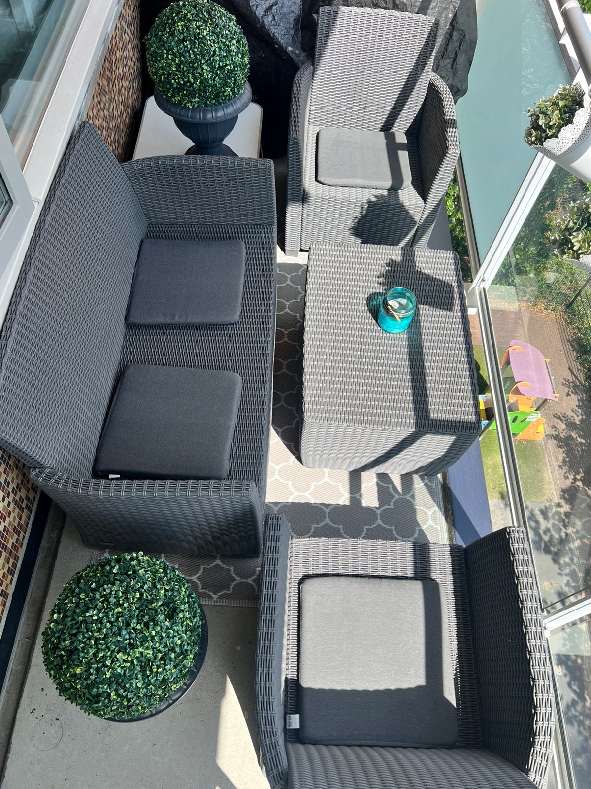 Allibert "Mia" Stoel-Bank Loungeset - Wicker, Tuin en Terras, Ophalen, 4 zitplaatsen, Loungeset, Wicker