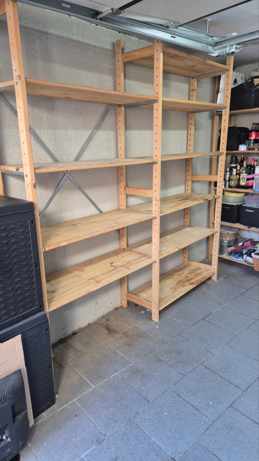 Houten opbergrek voor garage of berging, Ophalen, Gebruikt