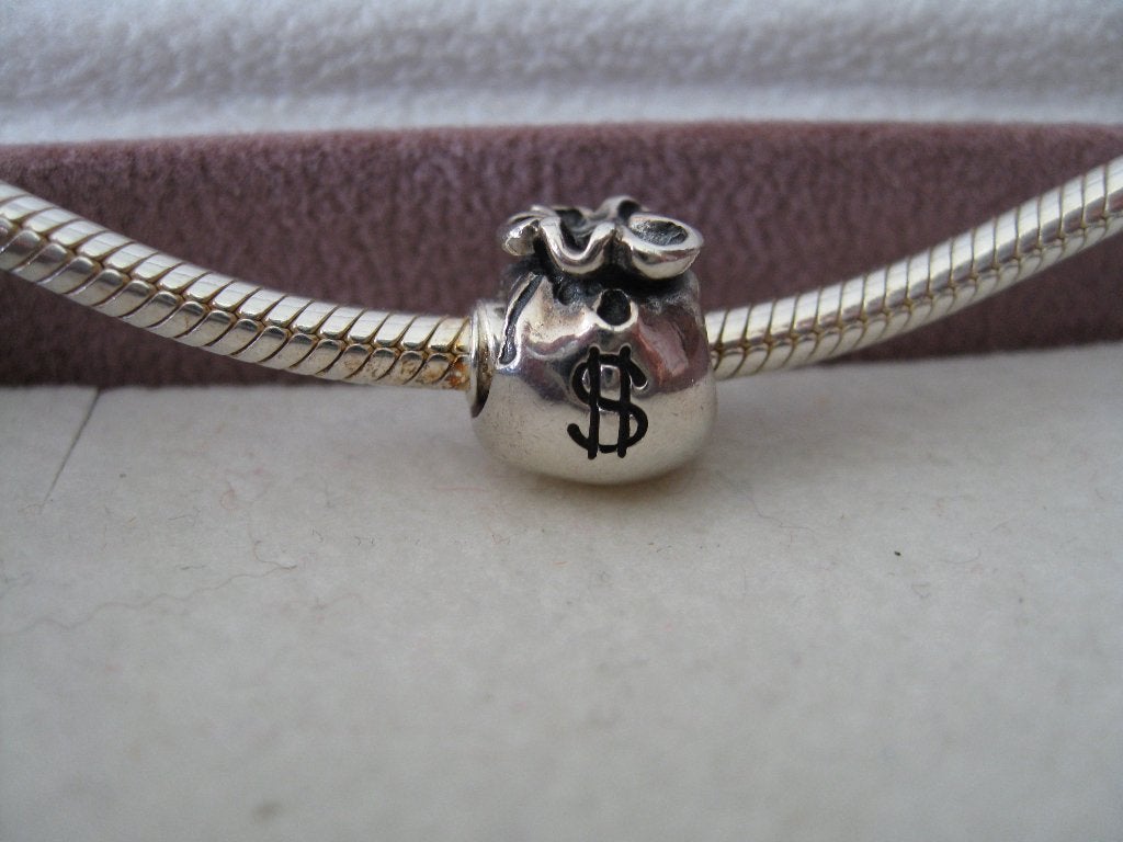 Pandora Bedel. Gedlbuidel, Verzenden, Zo goed als nieuw, Zilver, Pandora