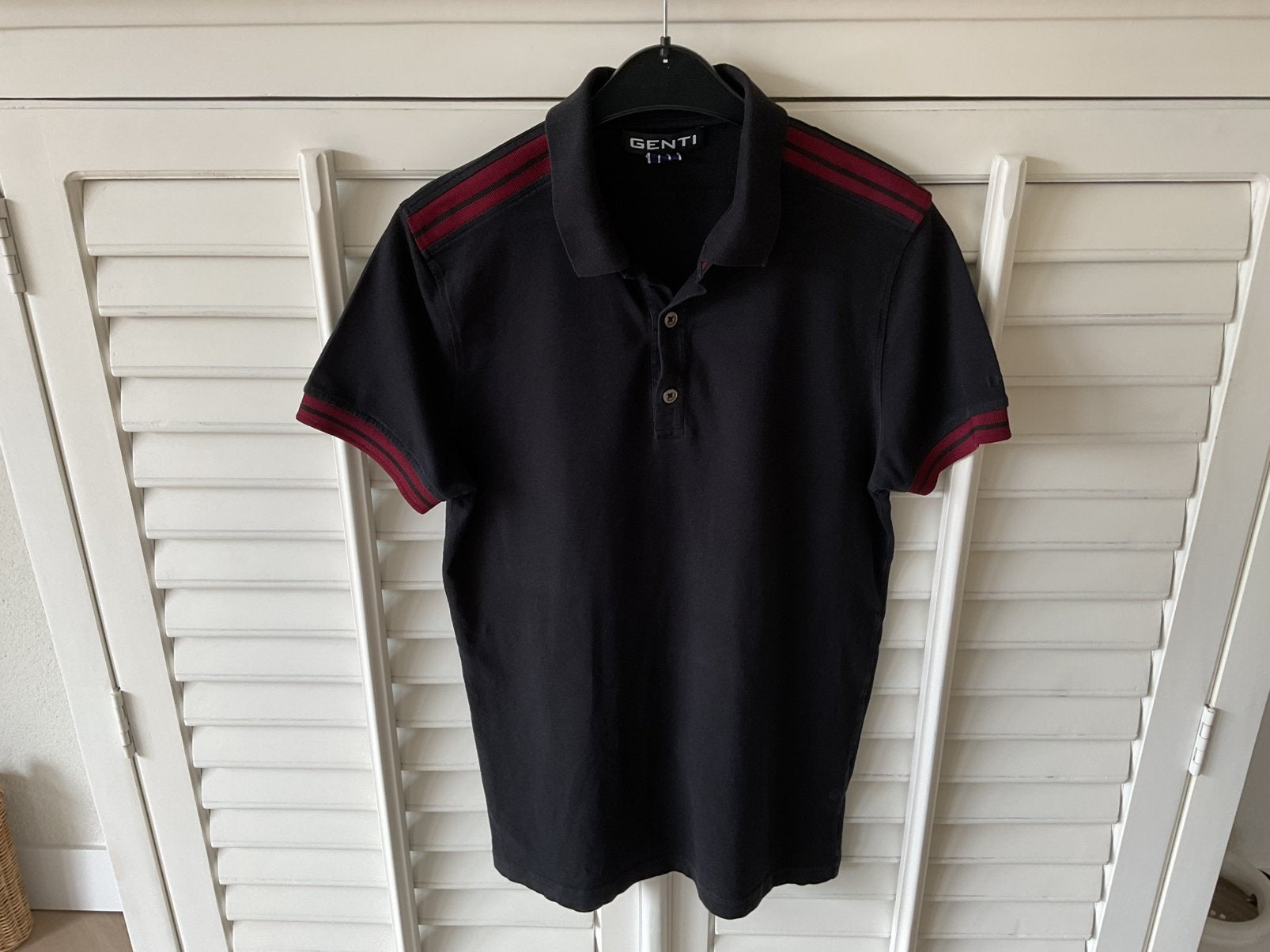 GENTI Polo-shirt M/L zwart, Kleding | Heren, Ophalen of Verzenden, Zo goed als nieuw, Maat 48/50 (M), Zwart
