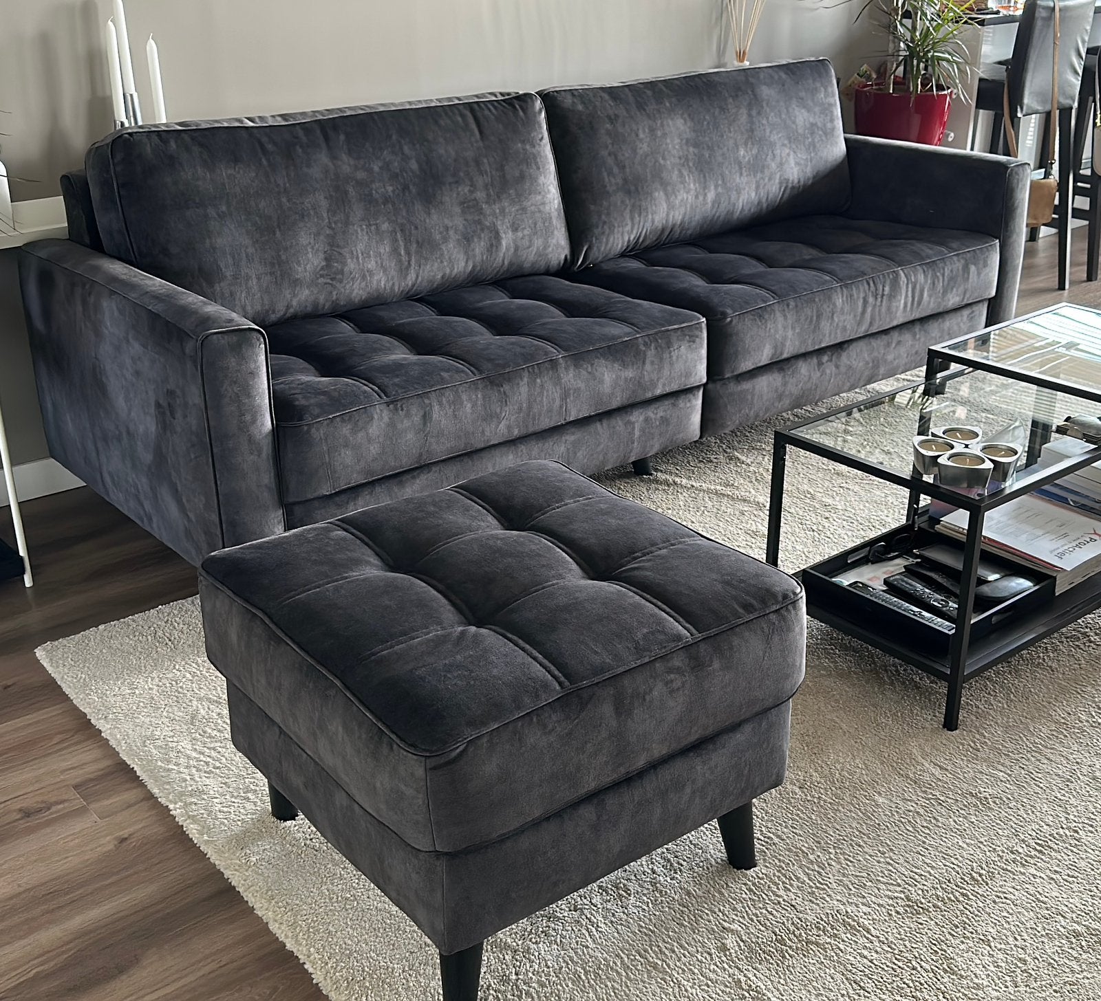 Bank Toscane 4-zits + hocker (merk Sevn), Ophalen, 250 tot 300 cm, 75 tot 100 cm, Zo goed als nieuw