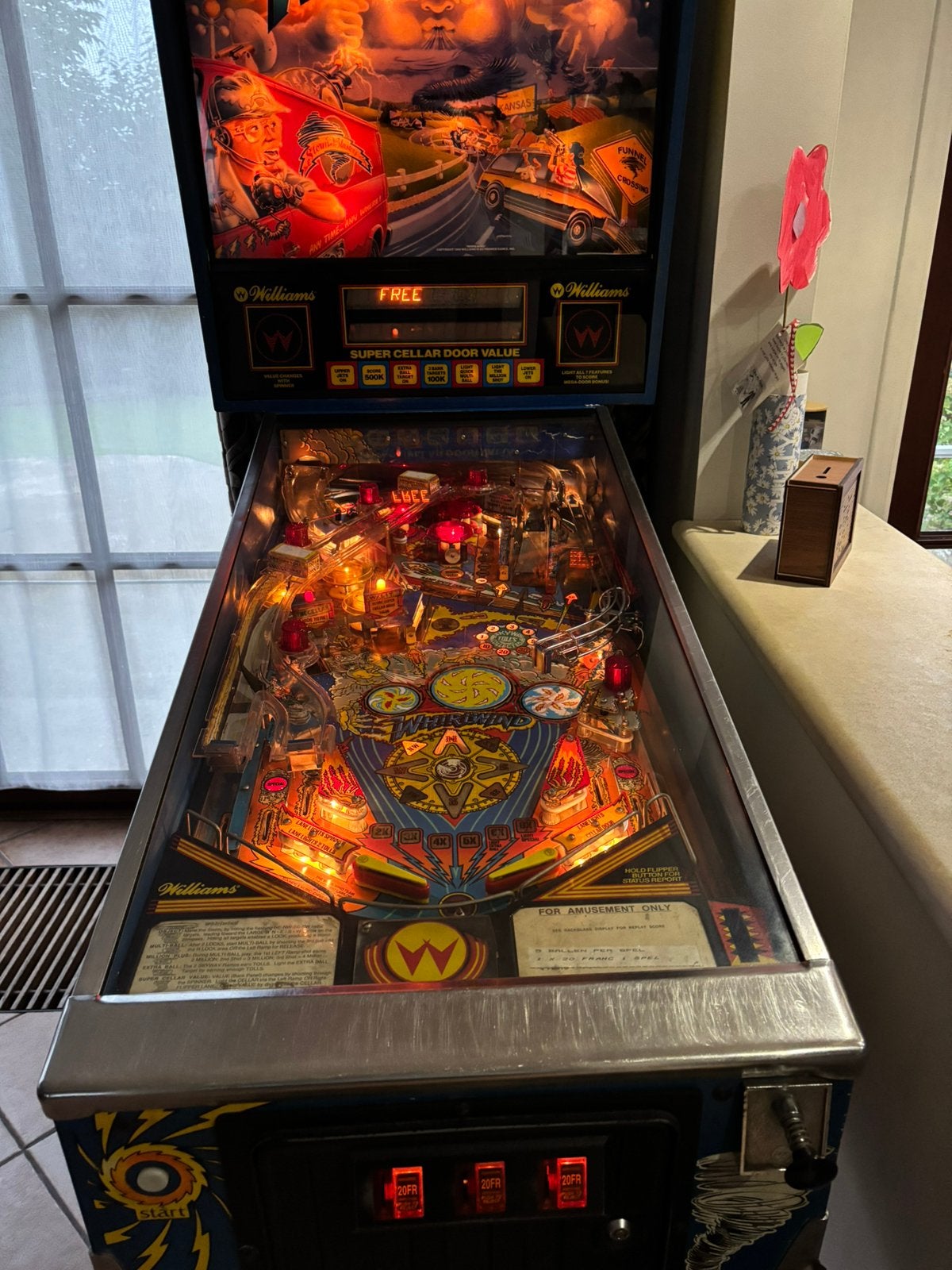 Flipperkast williams whrilwind, Ophalen, Gebruikt, Mechanisch, Williams