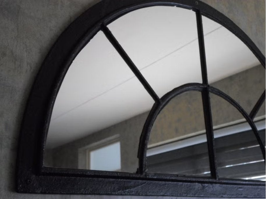 Originele gietijzeren stalraam spiegel (100x55 cm), Ophalen, Gebruikt, 75 tot 100 cm, Minder dan 100 cm