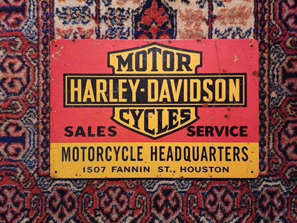 Reclamebord Harley-Davidson Motorcycle Headquarters, Ophalen of Verzenden, Zo goed als nieuw, Reclamebord