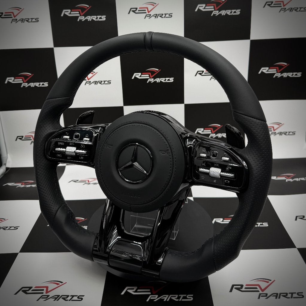 Mercedes stuur leer sportief black on black AMG upgrade, Auto diversen, Tuning en Styling, Ophalen of Verzenden, ., ., .
