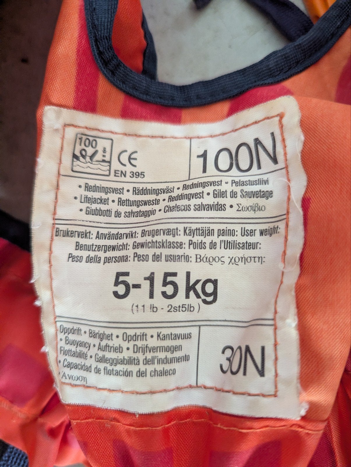 Helly Hansen reddingsvest 5-15kg 100N, Gebruikt, Kind, Helly Hansen, Ophalen of Verzenden