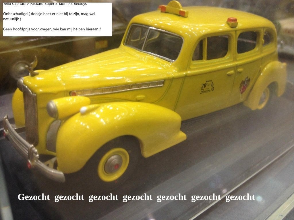 GEZOCHT Yello Cab Taxi Packard Super 8 van Rex Toys, Ophalen of Verzenden, Zo goed als nieuw, Auto, Overige merken