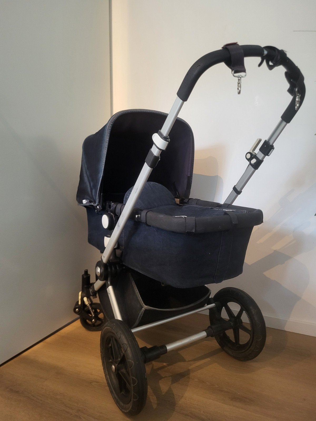 Bugaboo Cameleon 007 denim combiwagen met accessoires, Ophalen, Gebruikt, Bugaboo, Verstelbare duwstang