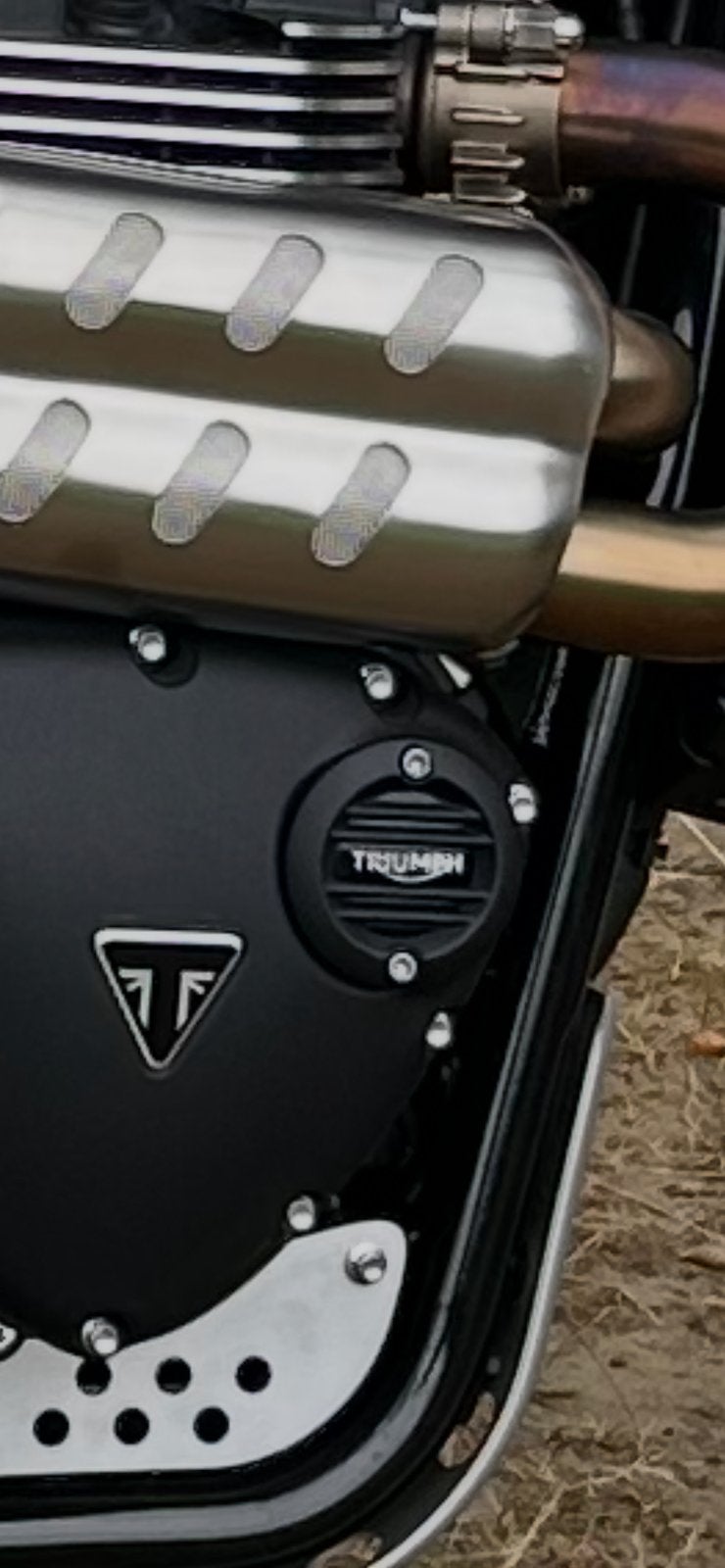 Paar originele Triumph engine cover badges Bonneville range, Ophalen of Verzenden, Zo goed als nieuw