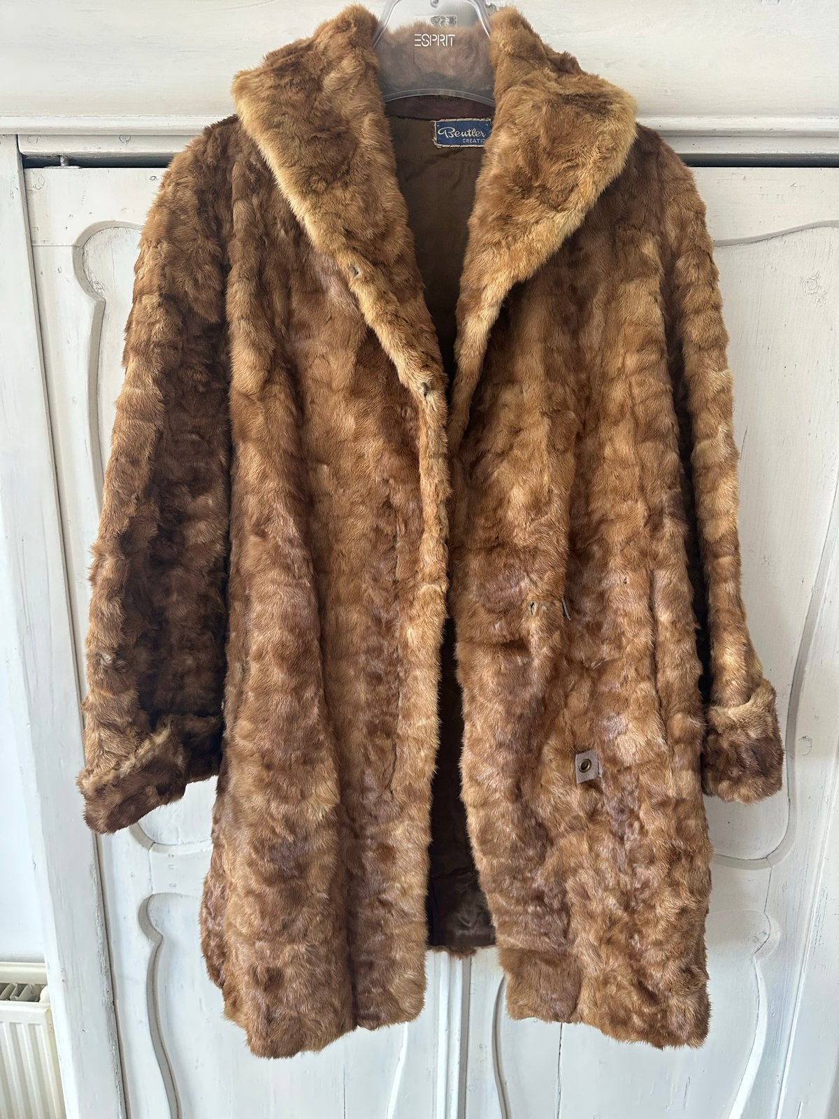 Vintage Beutler Creation Bontjas, maat M / L, Ophalen of Verzenden, Gedragen, Maat 42/44 (L), Bruin