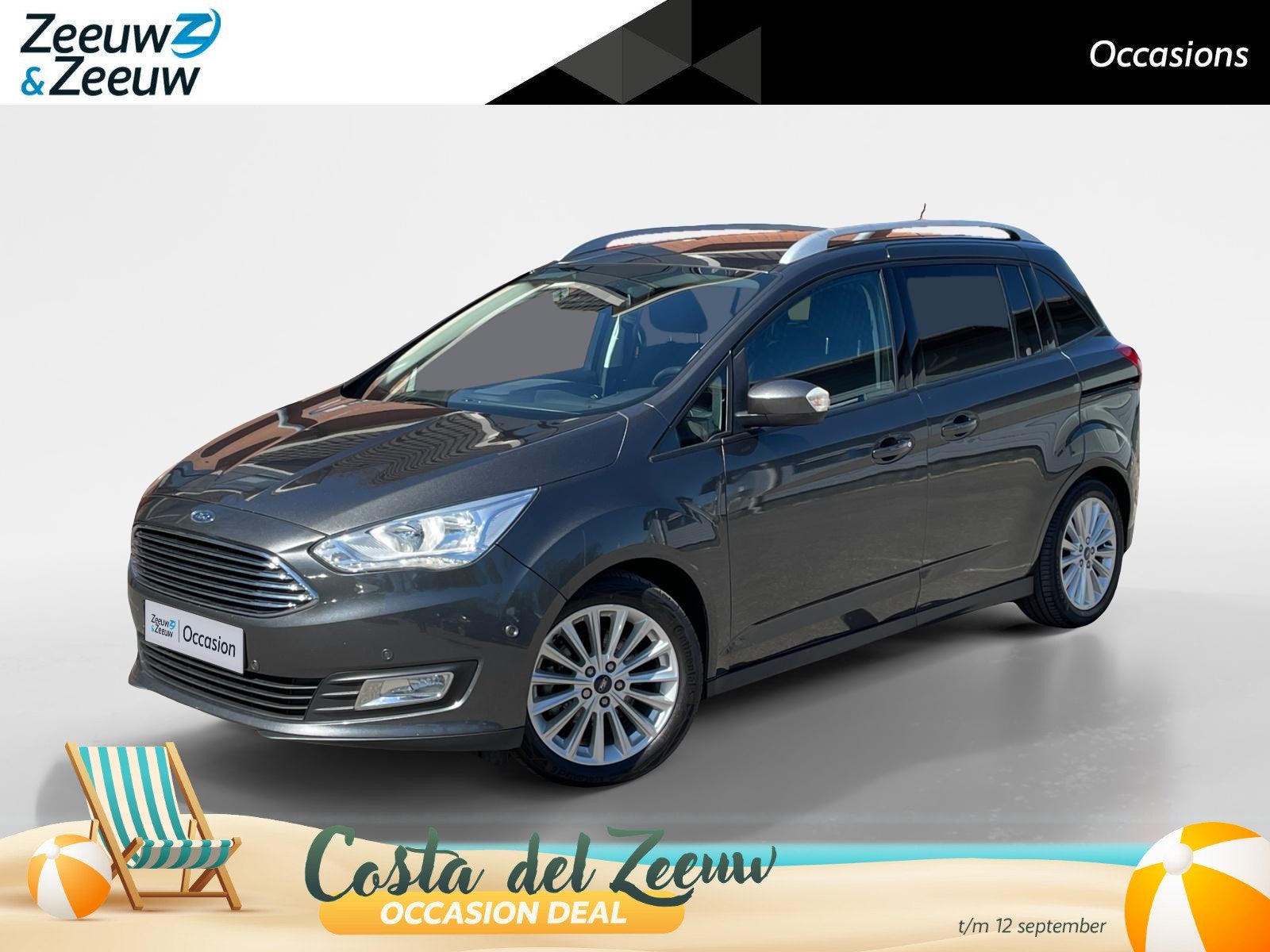 Ford Grand C-Max 1.0 Titanium 7Pers. | Navigatie | Voorruitv, Voorwielaandrijving, 12 maanden, Gebruikt, 7 stoelen