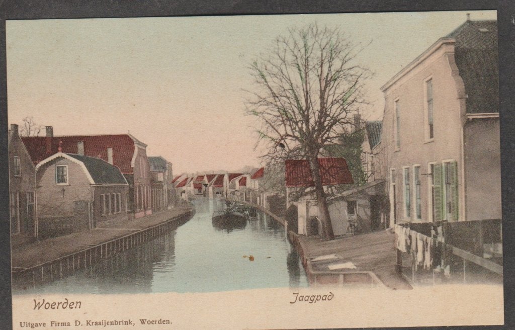woerden  jaagpad en schip, Verzenden, Voor 1920, Ongelopen, Utrecht