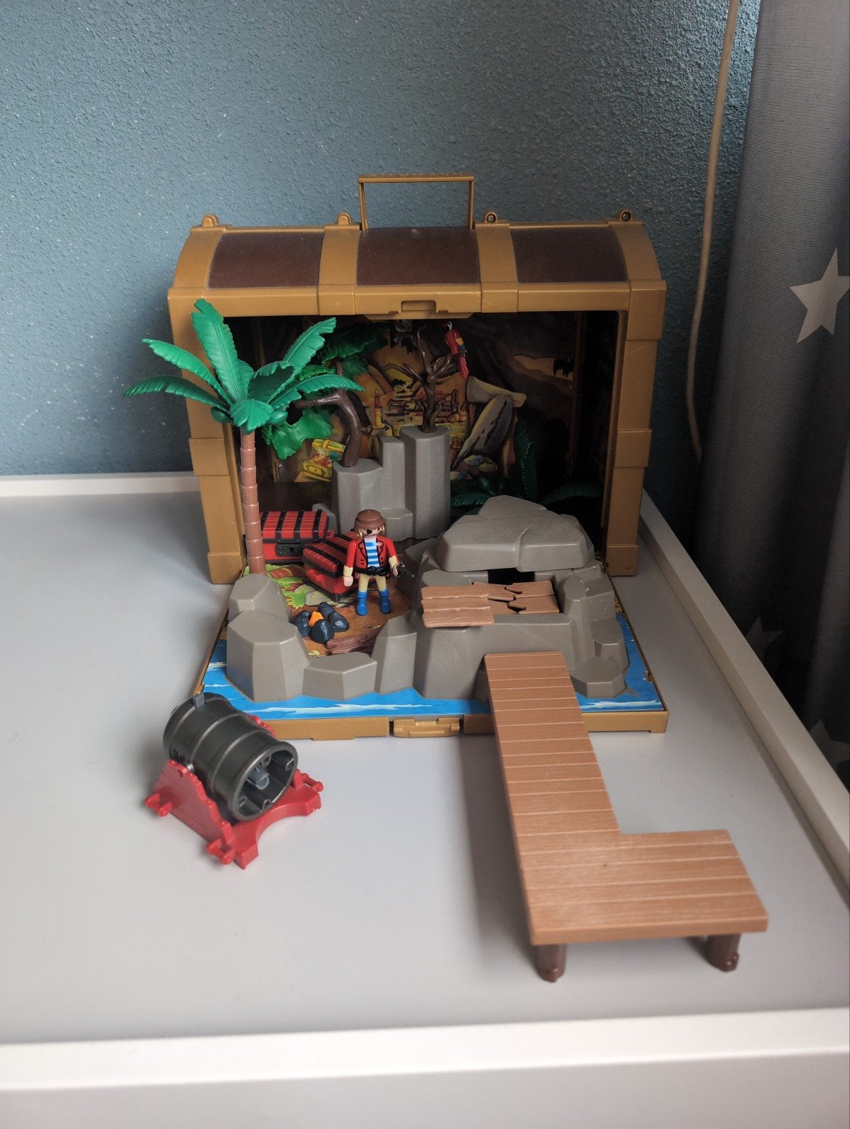 Playmobil Piratenschatkist met piraat en kanon, Ophalen of Verzenden, Gebruikt, Complete set