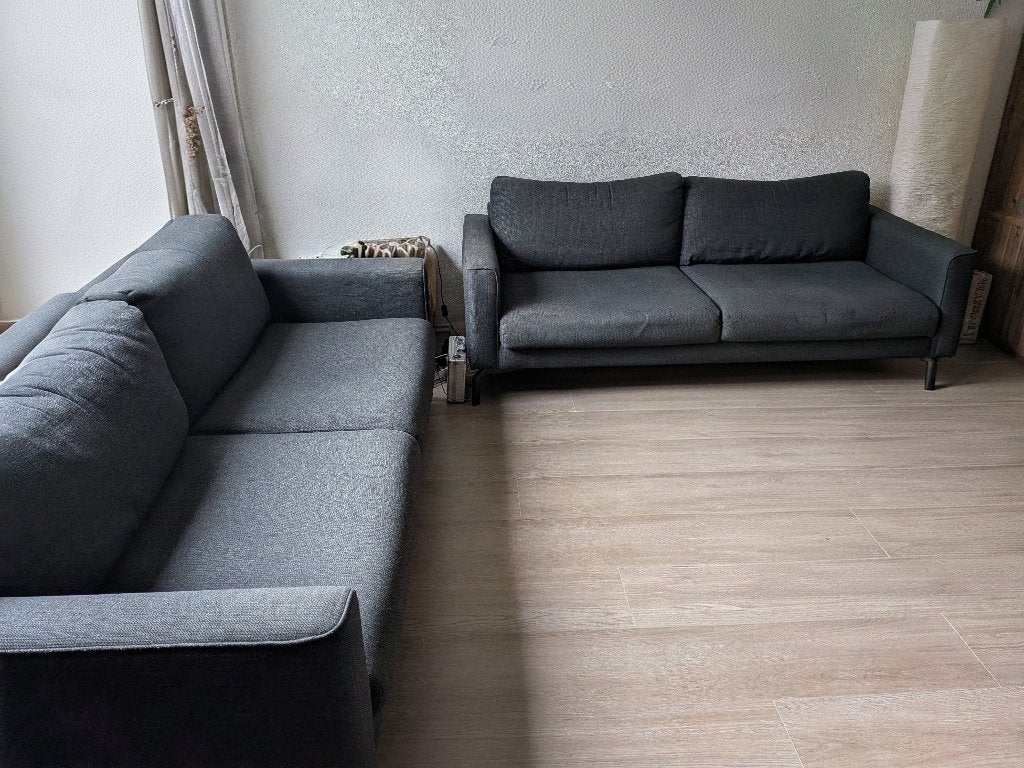 Bankstel antracietgrijs, Huis en Inrichting, Ophalen, Gebruikt, 75 tot 100 cm, Rechte bank