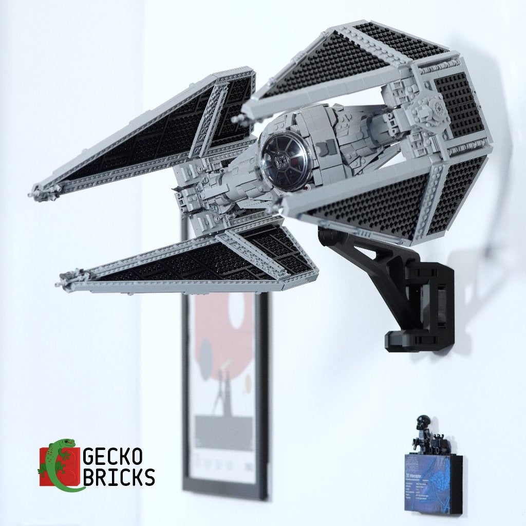 Wandbeugel geschikt voor LEGO UCS TIE Interceptor 75382, Wandhanger, Zwart, Nieuw, Ophalen of Verzenden