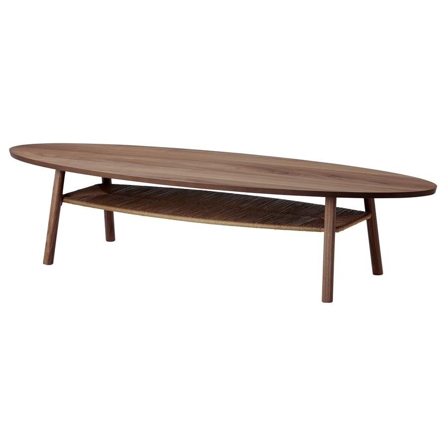 IKEA Stockholm Salontafel - Walnootfineer Ovaal, Zo goed als nieuw, 150 tot 200 cm, Minder dan 50 cm, Ovaal