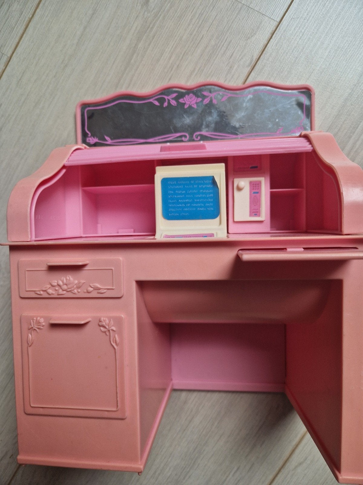 1988 barbie roll top desk mattel sweet roses computer buro, Ophalen of Verzenden, Pop