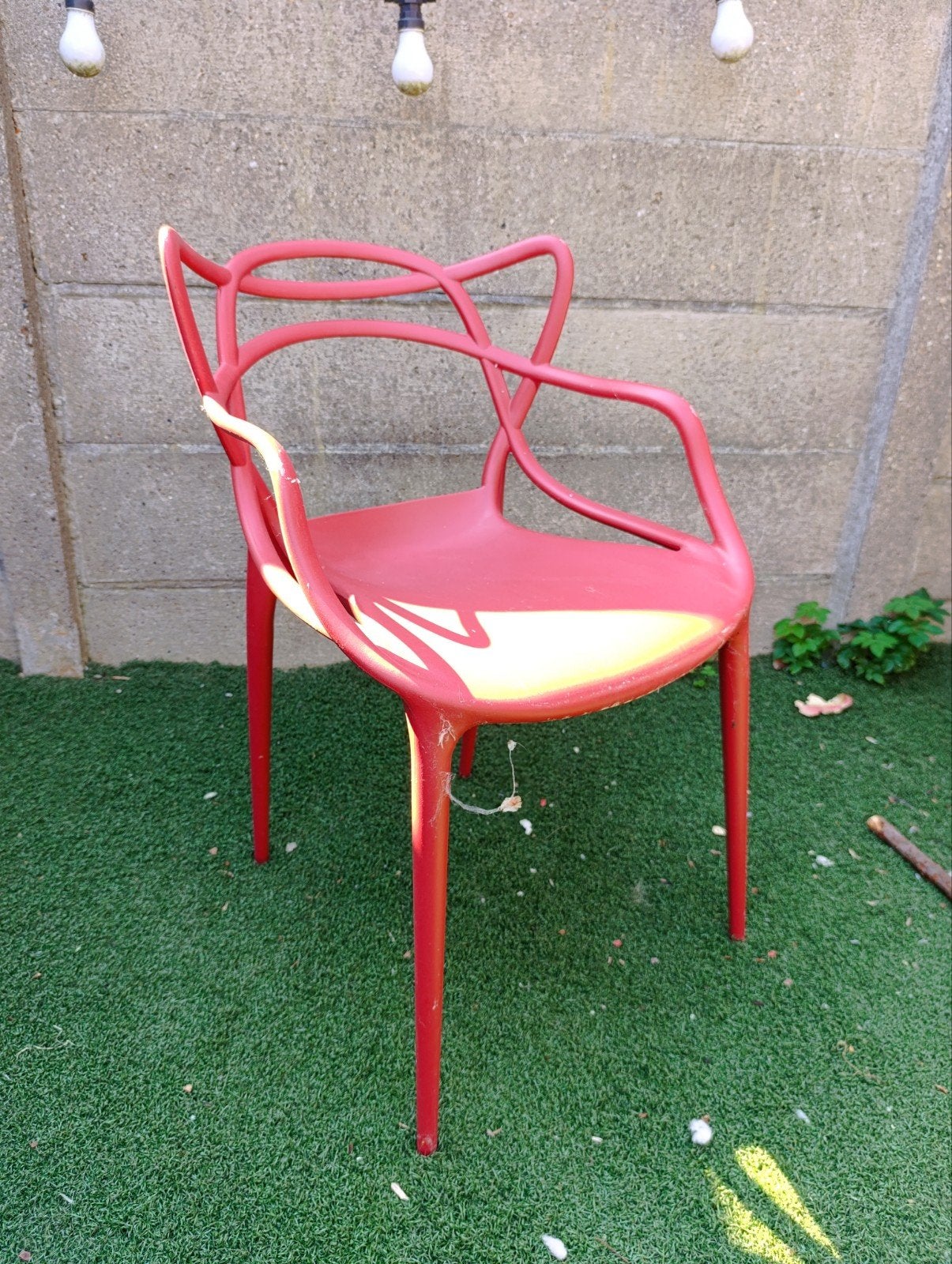 Kunststof tuinstoelen, zes stuks in zes kleuren., Huis en Inrichting, Stoelen, Ophalen, Kunststof, Gebruikt, Overige kleuren